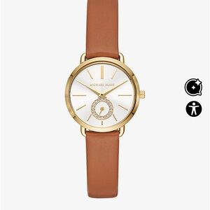 Michael Kors Gold and Brown Leather Women's Watch
